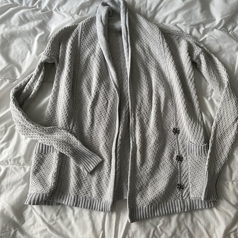 Cozy Open-Front Shawl Collar Women's Sweater Cardigan - Light Gray
